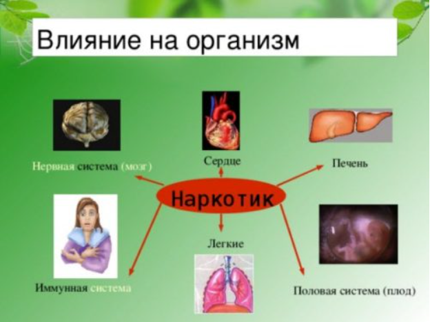 Употребление наркотиков влияет на психику и организм